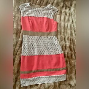 Studio One Coral and Taupe Mini Dress